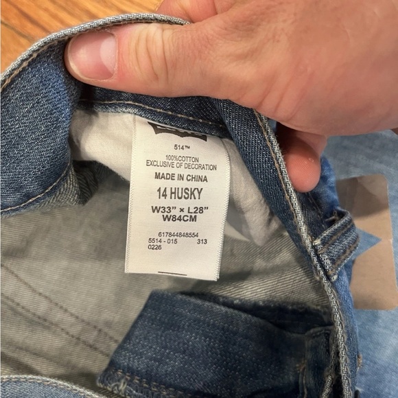 Levis Levi’s Jeans 514 Straight Slim Denim Jeans Mens 33x28 New Blue - Picture 5 of 8